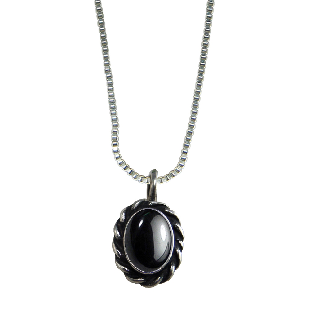 Sterling Silver Little Hematite Pendant Necklace